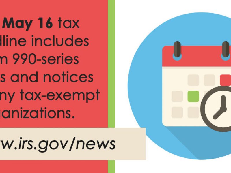 An #IRS reminder for many tax-exempt orgs: The May 16