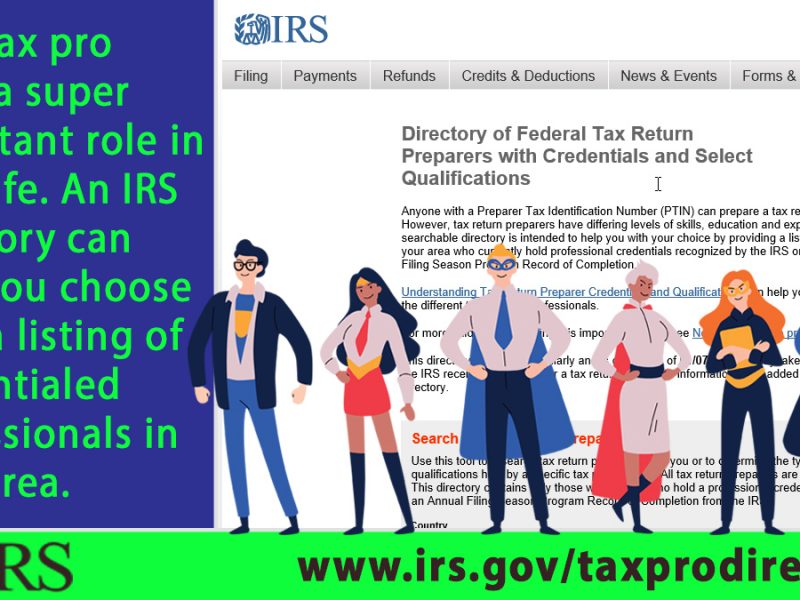 An #IRS searchable directory offers a listing of credentialed preparers