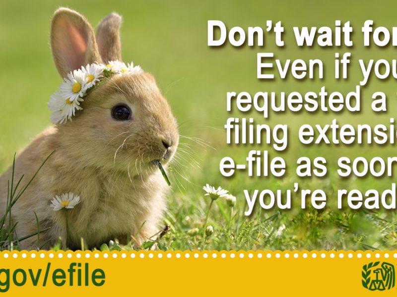 Don’t wait to file: #IRS encourages taxpayers with October filing