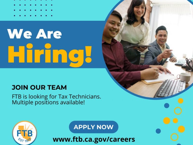 FTB is looking for Tax Technicians! The incumbent will maintain