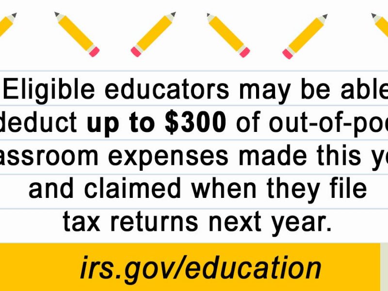 #IRS: Eligible educators may be able to deduct up to