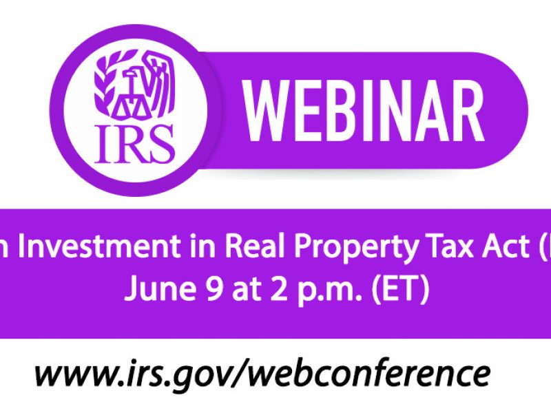 #IRS will offer a free webinar called ‘Foreign Investment in