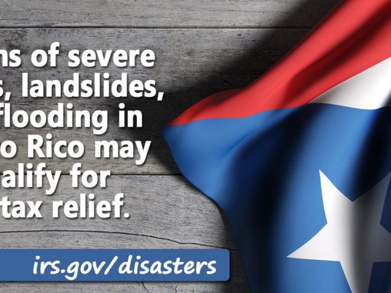 Tax relief now available to the victims of severe storms,