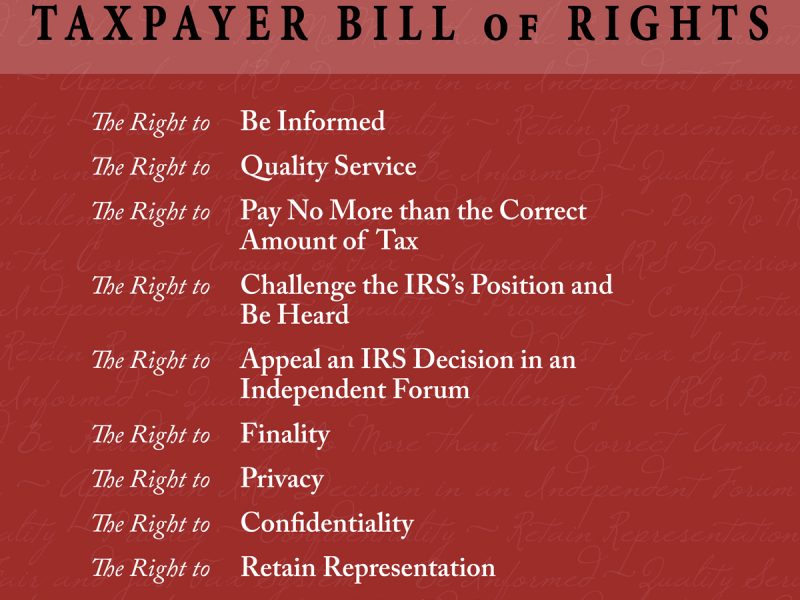 Taxpayer Bill of Rights: Be aware of your 10 rights